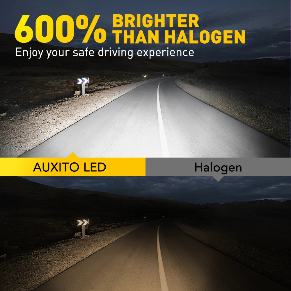 AUXITO 2Pcs H11 Turbo LED Canbus H8 HB3 9005 9006 HB4 LED He