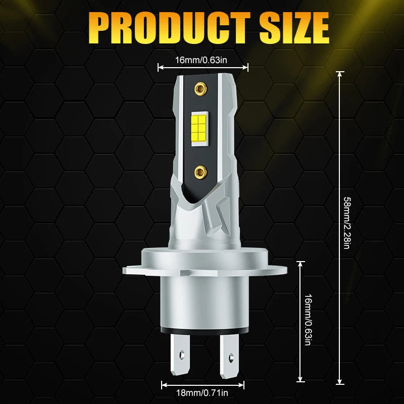 AILEO 2Pcs 18000Lm 80W H7 Led Lights High Quality CSP Headli