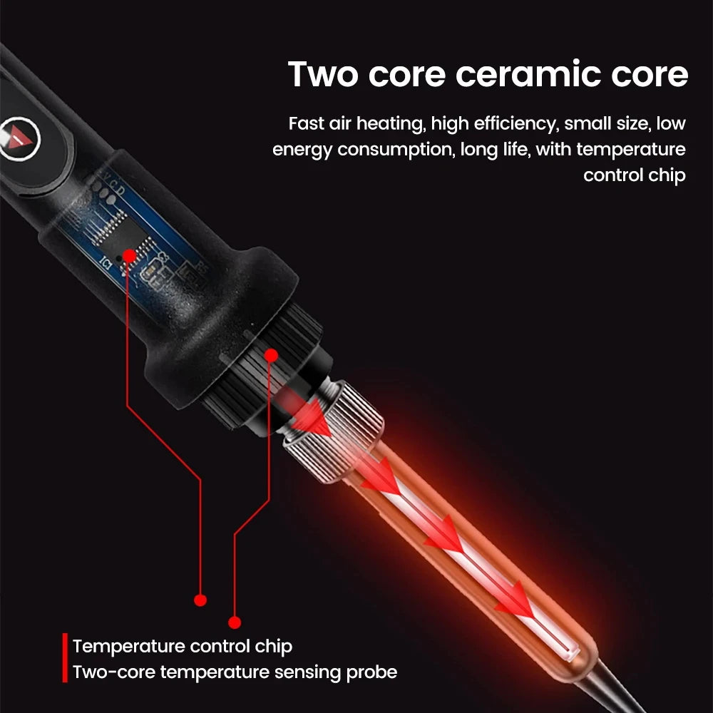 80W Electric Soldering Iron 16-IN-1 LCD Digital Display 180-