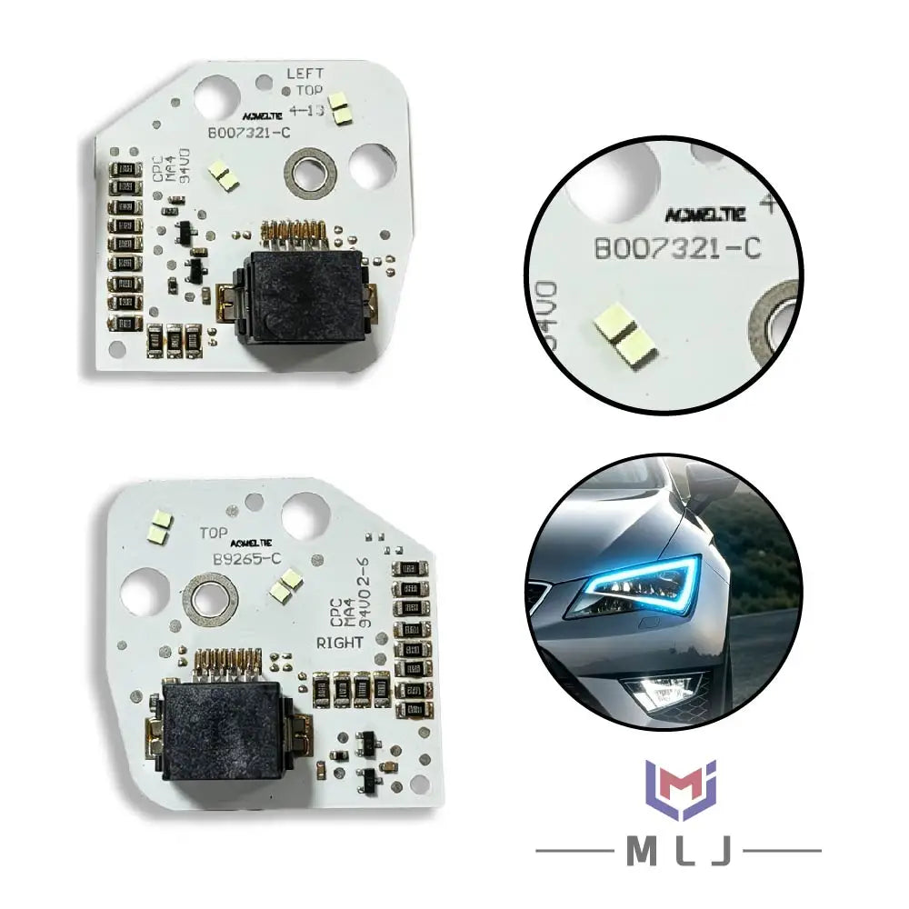 Angel Eyes DRL LED Chip Board Headlight Modified Parts OE 5F0941475 5F0941476 For VW SEAT Leon 2013 2014 2015