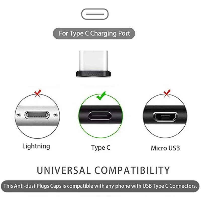 4Pcs USB C Dust Plug With Cleaning Brush Anti Dust USB-C Plu