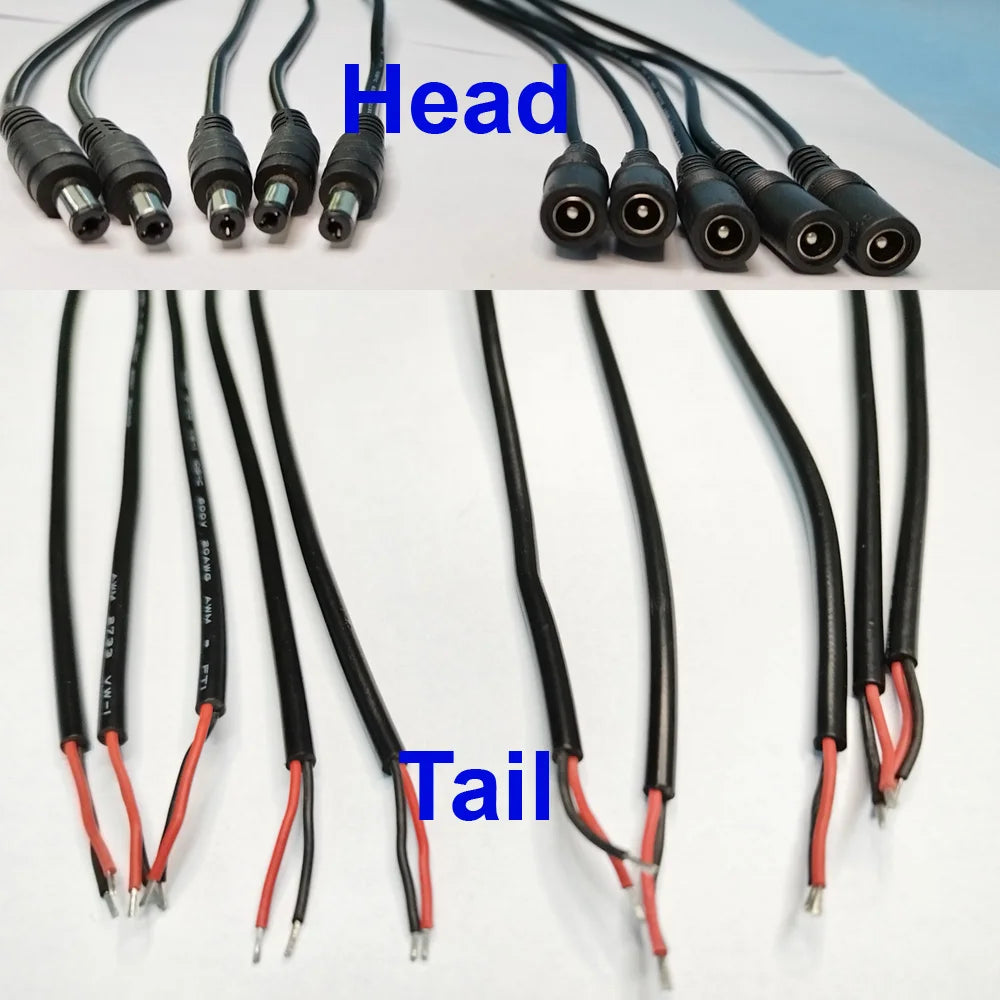 5 Pairs DC 12V Connector 5.5x2.1mm Male and Female DC Power 