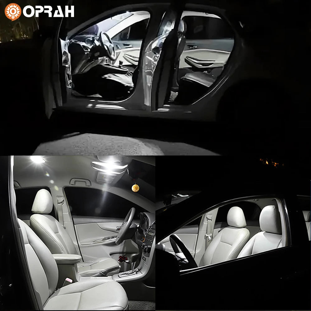 10PCS NEW T10 W5W LED Bulbs 6000K White 194 168 Canbus 3838 LED Chips Car Interior Wedge Dome Map License Plate Door Light Amber