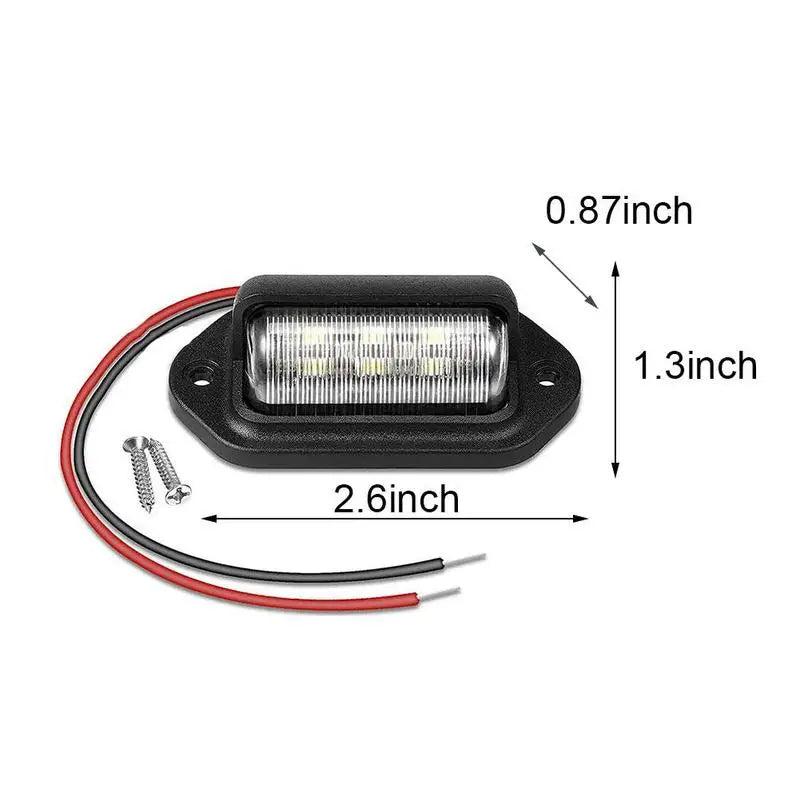 6 LED Car License Number Plate Light For SUV Truck Trailer V