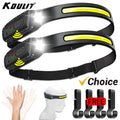 USB Rechargeable LED Sensor Headlamp XPE+COB Headlight Led H