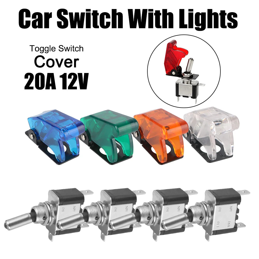 12V SPST Toggle Rocker Switch LED Light for Ignitions Boost 