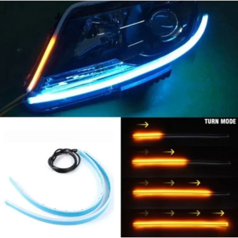 2Pcs 12V Led Guide Strip Headlight for Car Daytime Running L