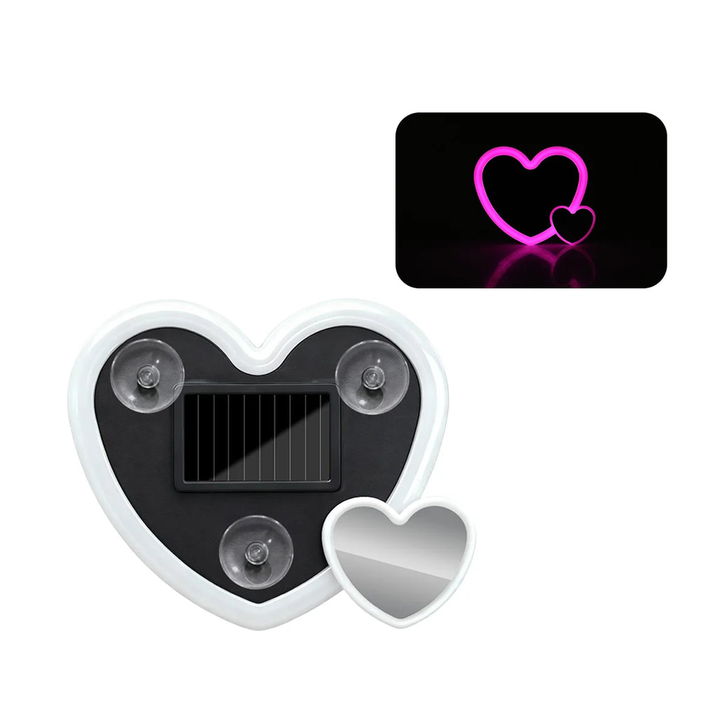 1pcs/2pcs Car Triangle Window LED Ambient Atmosphere Light Solar Powered Heart-shaped Colorful Decorative Light With Suction Cup