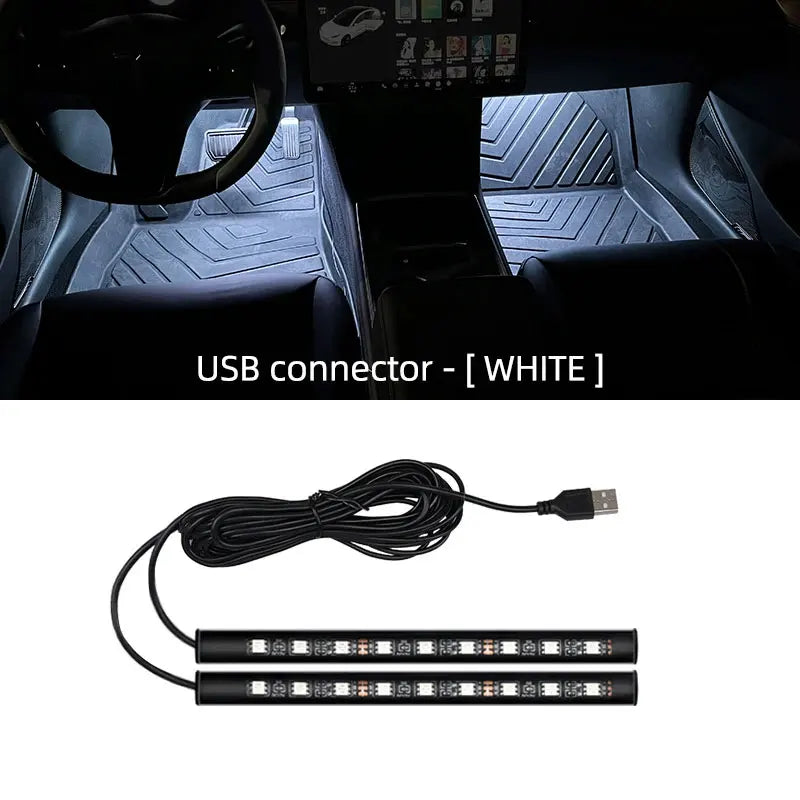 Car Neon Light Foot Light LED Interior Decoration Backlight Cigarette Lighter 5V USB Atmosphere Lamp Vehicle Accessories