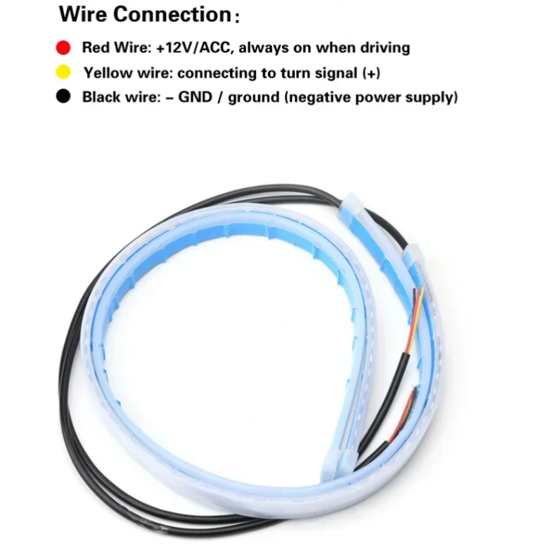 2Pcs 12V Led Guide Strip Headlight for Car Daytime Running L