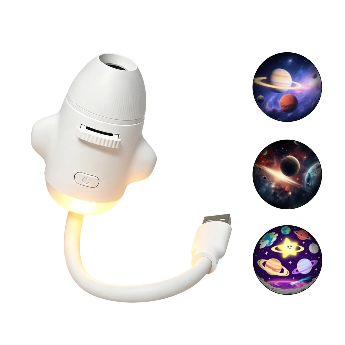 2-in-1 USB Galaxy Projection Light Adjustable Focus Ambient Star Projector Lights Car Projection Lamp Space Moon Night Light