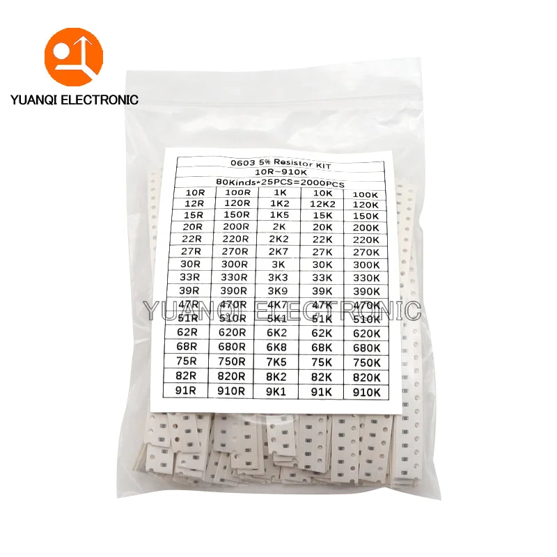 2000pcs 4000pcs 5% 0402 0603 0805 1206 SMD Chip Resistor Ass