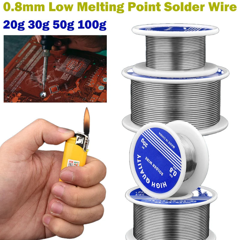 0.8mm Low Melting Point Solder Wire Rosin Core Environmental