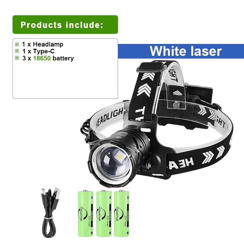 2024 XHP360 Super Powerful LED Headlamp 36 Core 18650 USB Rechargeable Headlight High Power Camping Fishing Waterproof Head Lamp