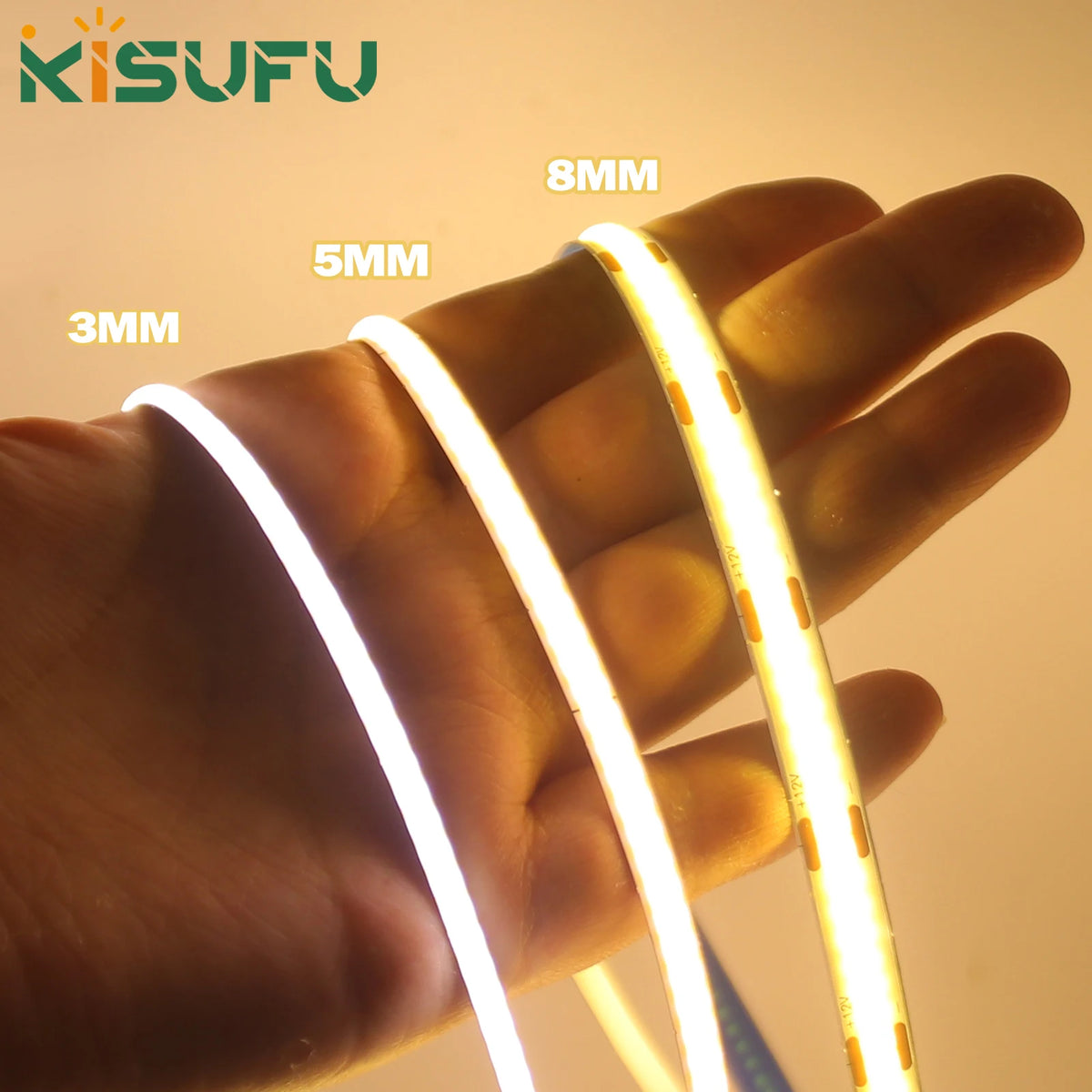 3MM 5MM 8MM COB LED Strip DC 5V/12V/24V High Density Flexibl