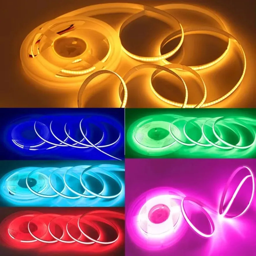 5V USB COB Lamp Strip 320LEDs/M White/Red/Pink/Ice Blue/Yell
