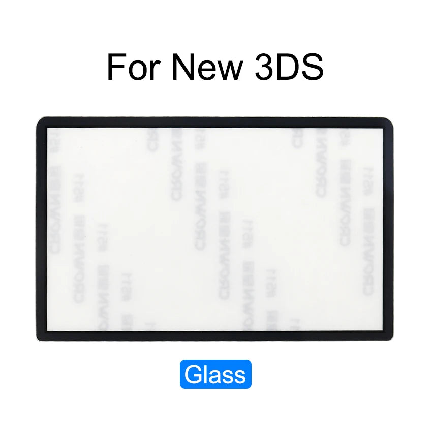 YuXi Plastic & Glass Upper Screen Lens Cover For New 3DS Top LCD Screen Protector Panel Top Surface W/ Adhesive