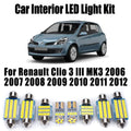 13Pc Canbus Car LED Interior Map Dome Door Light For Renault