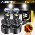2Pcs AUXITO Projector H7 LED Canbus Headlight With Lens For 