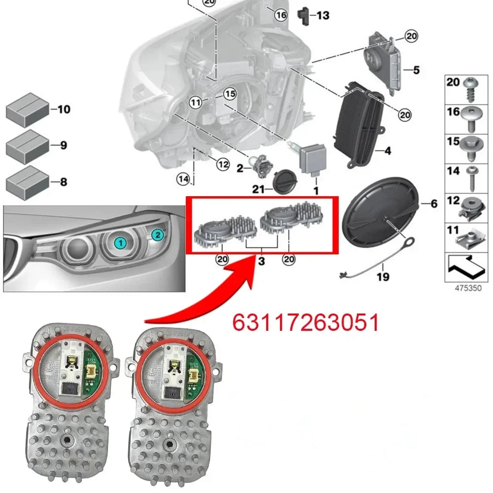Xenon Headlight Yellow Angel Eyes DRL Board For BMW X3 F25 X5 E70 LCI F15 F16 M F85 F86 Insert Diode Module