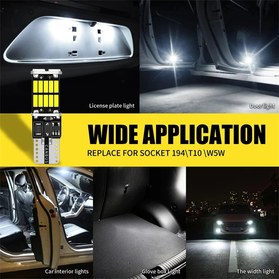 2/6/10/20/30 Pcs T10 W5W Led Canbus 168 194 Car Lights 6000K