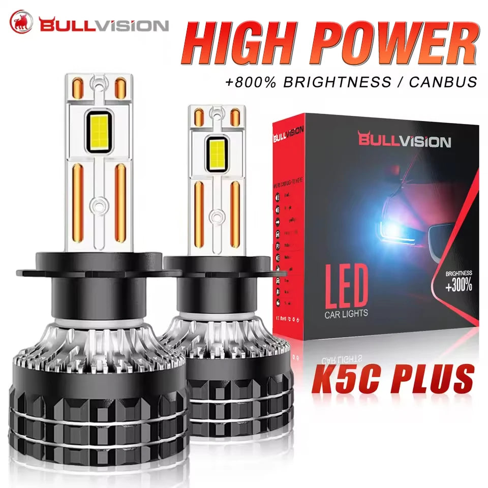 K5C Plus H7 LED 60000LM Headlights H1 H4 H11 H8 H9 9005 9006