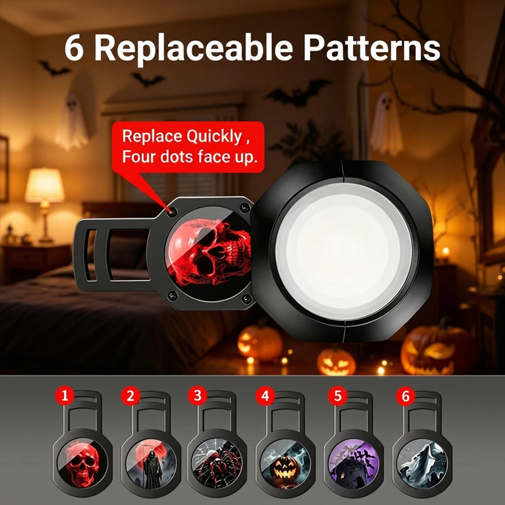 Halloween Projector Light 6 Patterns Mini LED Spooky Project