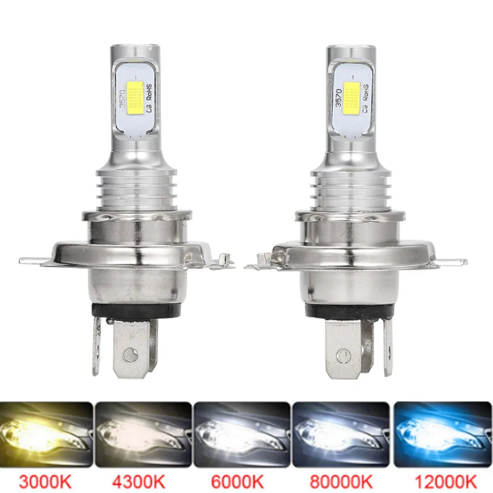 2Pcs Led 4300K 8000K H7 H4 3570 CSP Car Fog Light Bulbs H1 H