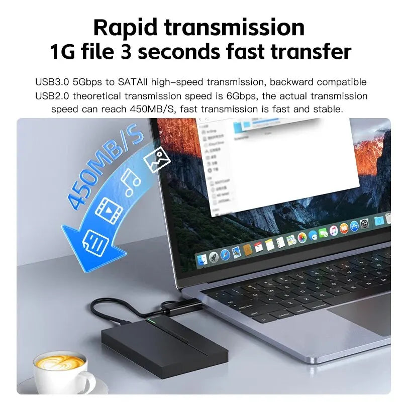 2.5 External Hard Drive Enclosure USB 3.0 Hard Disk Case 6TB