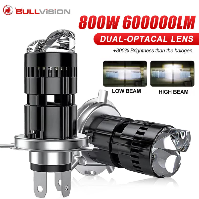 Bullvision H4 Bi Mini LED Projector Lens Car Bulb Auto Headl