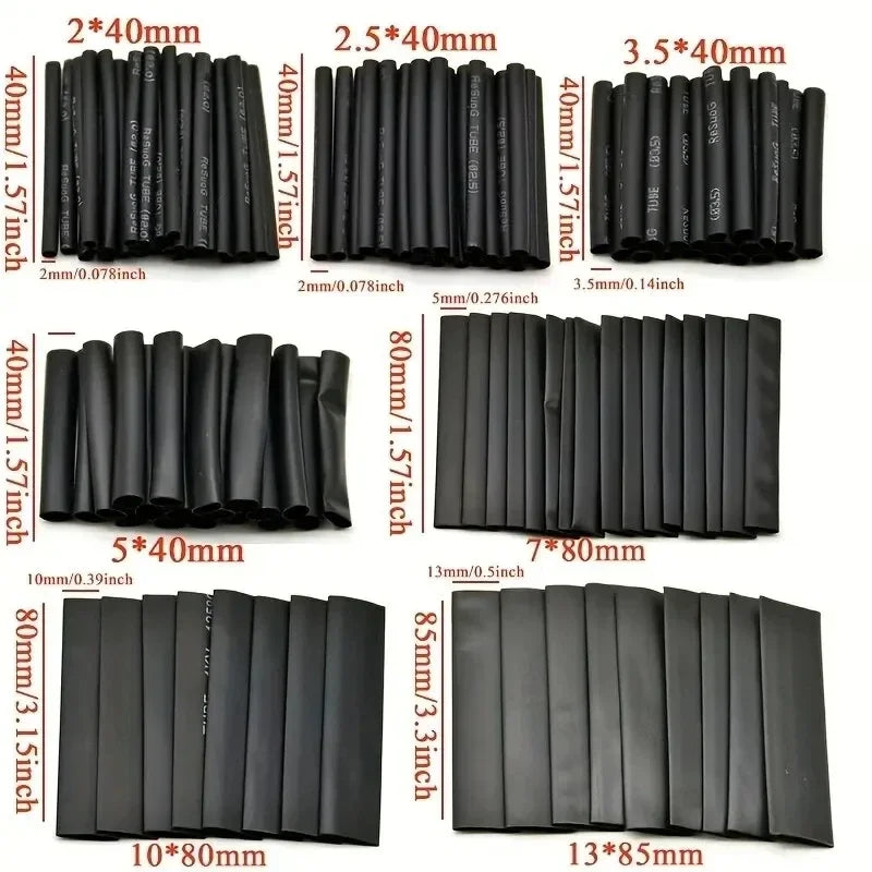 127Pcs Heat Shrink Tube Sleeving Tubing Assortment Kit Elect
