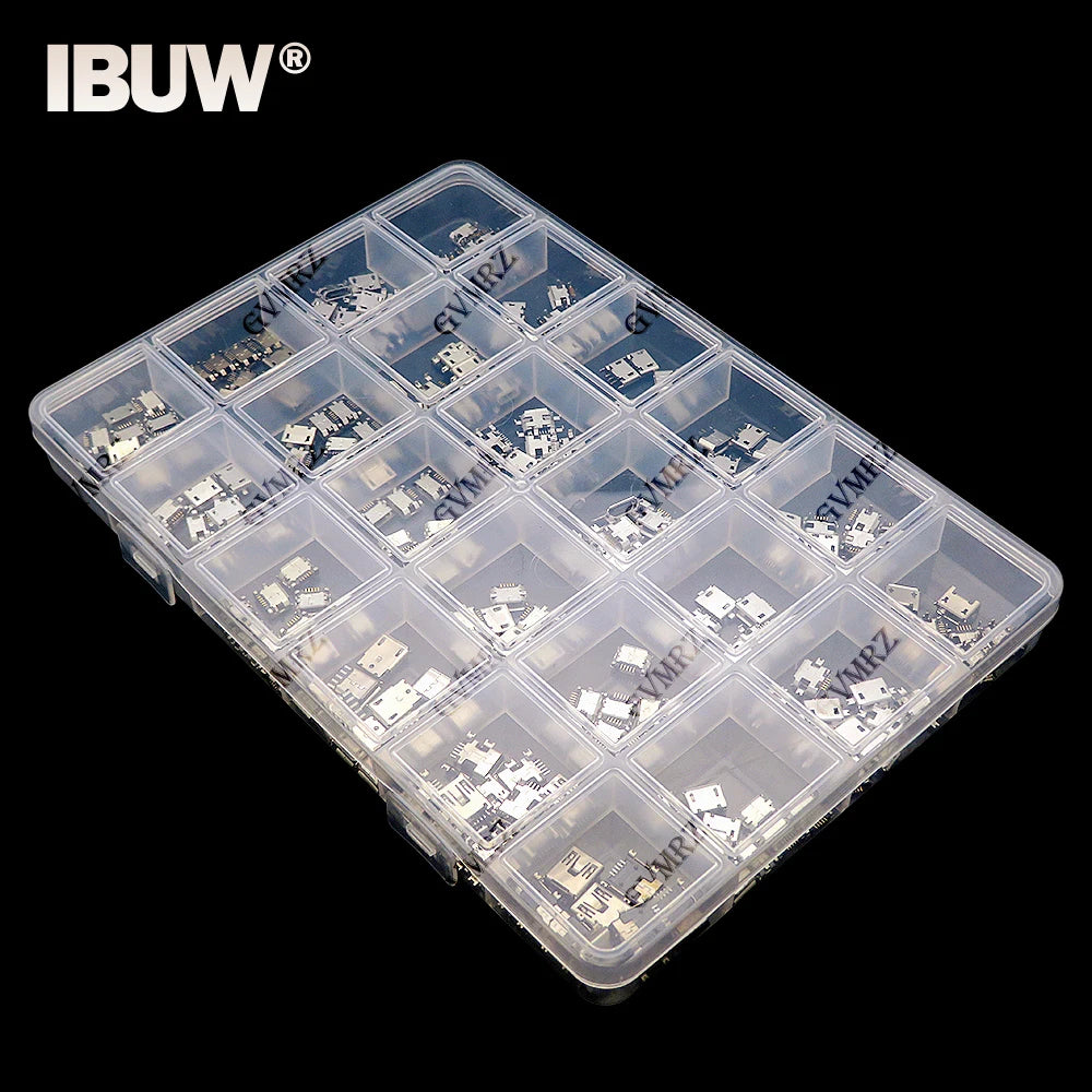 240Pcs/box Micro USB Connector Jack USB Connectors Set Charg