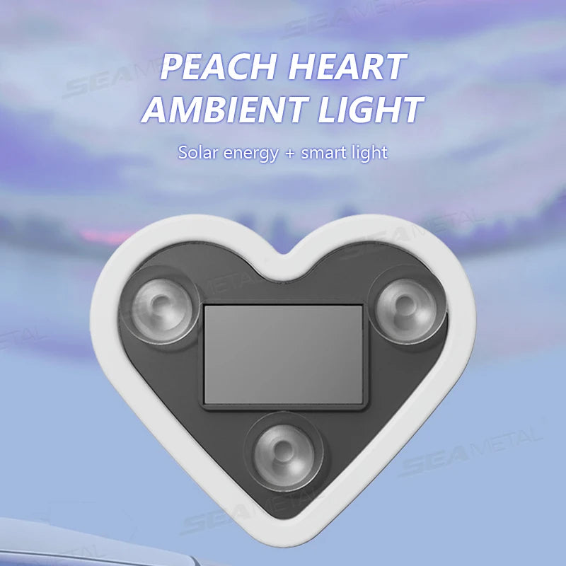 SEAMETAL Universal Car Solar Heart-shaped Light Car Window L