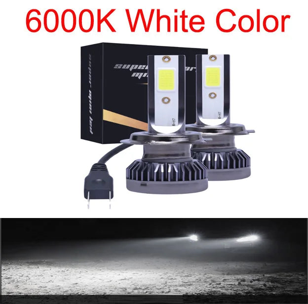 2Pcs H7 Car Headlight Bulbs LED 12000LM 80W Mini H1 H4 H8 H9 H11 Headlamps Kit 9005 HB3 9006 HB4 Auto Fog Lamps 6000K 12V Light