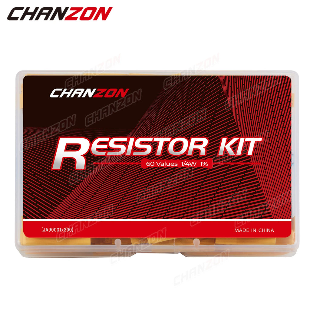 60 Values 1/4W 1% Metal Film Resistors Kit 300Pcs 1 ohm - 4.