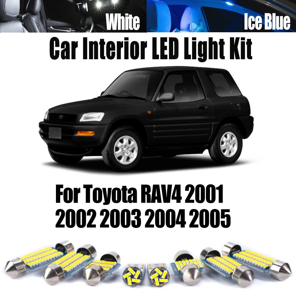 8-Piece LED Interior Light Kit for Toyota RAV4 - Canbus Error-Free Interior Bulbs