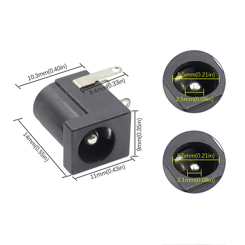Cltgxdd 10/20/50/100pcs DC Power Jack Female Socket Connecto