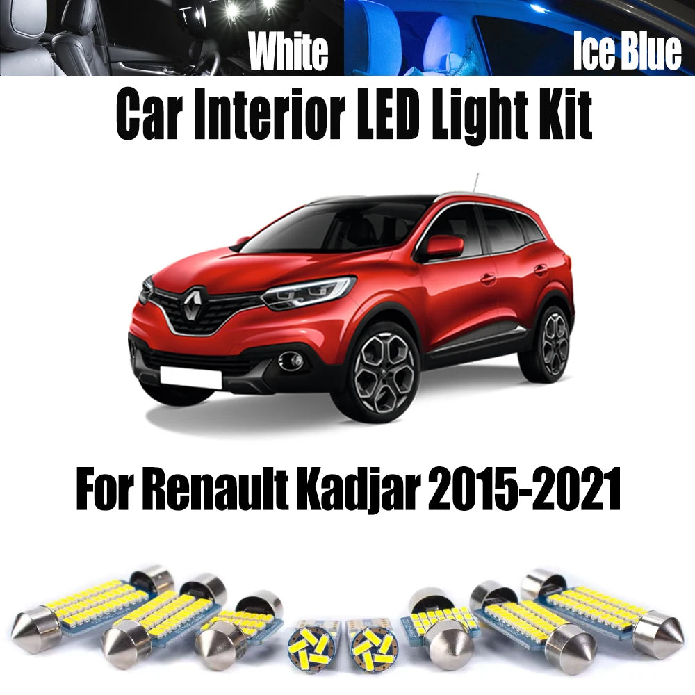 14-Piece LED Interior Light Kit for Renault 2015-2019 - Canbus Error-Free Interior Bulbs