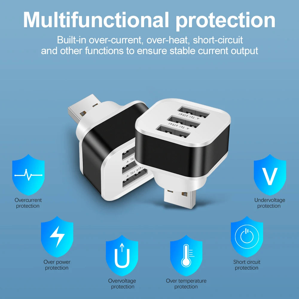 3 Port USB Slots Adaptor Extender USB 3 in 1 2.0 Multple USB