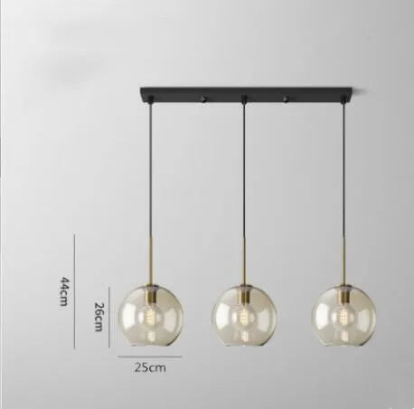 Nordic LED High quality glass pendant light Gold coloured head Various shapes of glassBedroom Living Room Restaurant Corridor