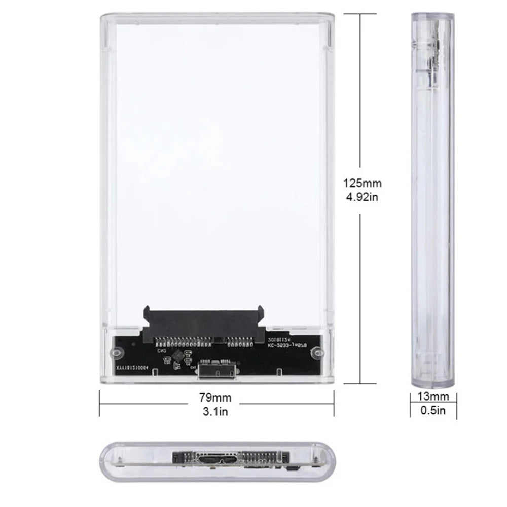 2.5inch USB 3.0 HDD Enclosure SATA SSD Hard Drive Case with 