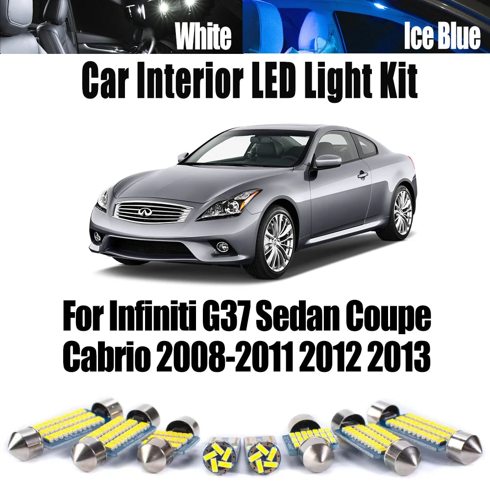 Canbus For Infiniti G37 Sedan Coupe Cabrio 2008- 2011 2012 2013 LED Interior License Plate Map Dome for