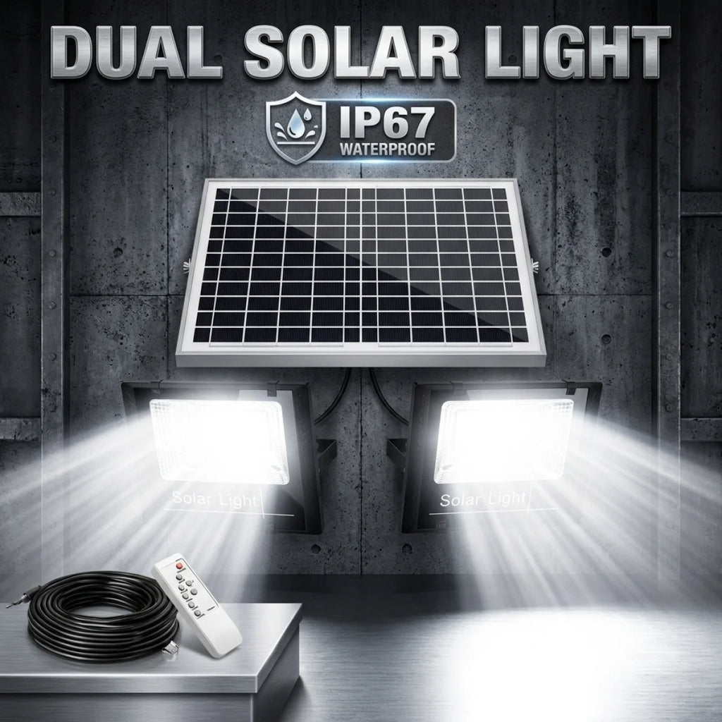12000/8000mah Outdoor Solar Light 2 Head Solar Lamp Waterpro