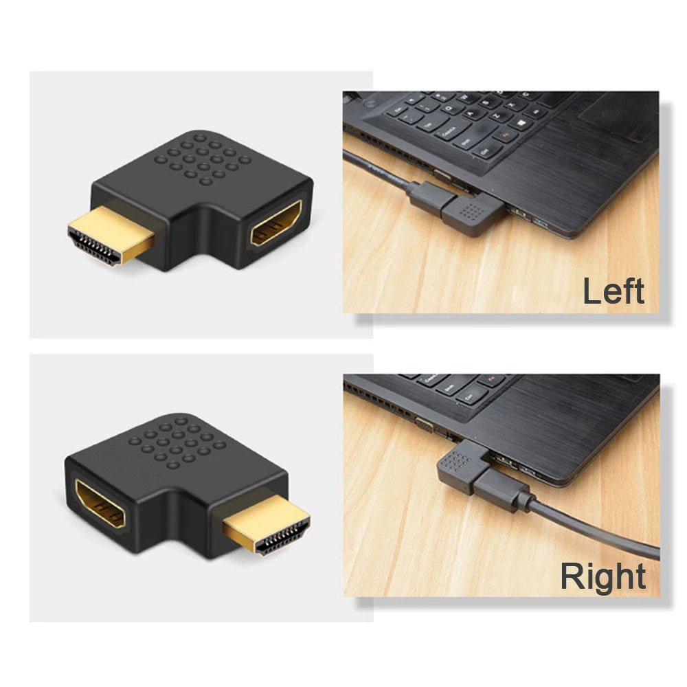 HDMI-Compatible Adapter 90 270 Degree Right Angle Male to Fe