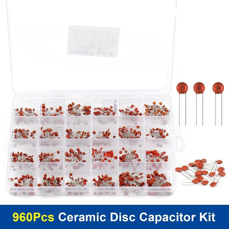 960/3600PCS Ceramic Capacitor Combination Kit Box 2PF-0.1U/1