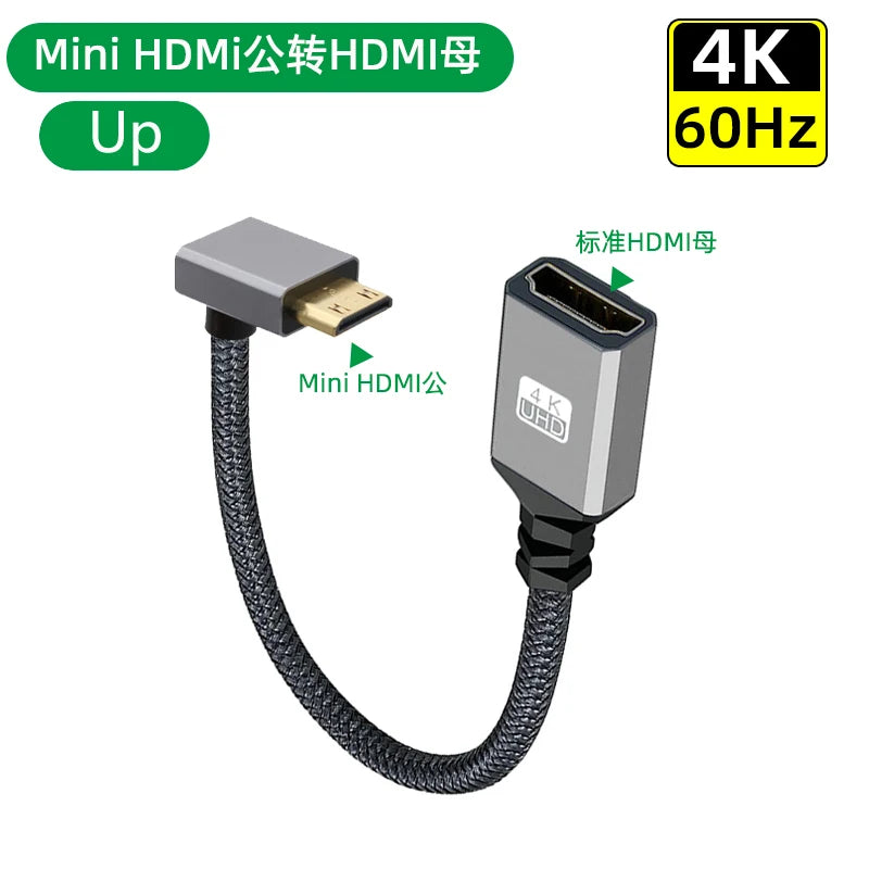 4K60Hz HDMI Male To Female Extension Cable Micro/Mini HDMI-Compatible adapter left/right/up/down Extender Wire Cord