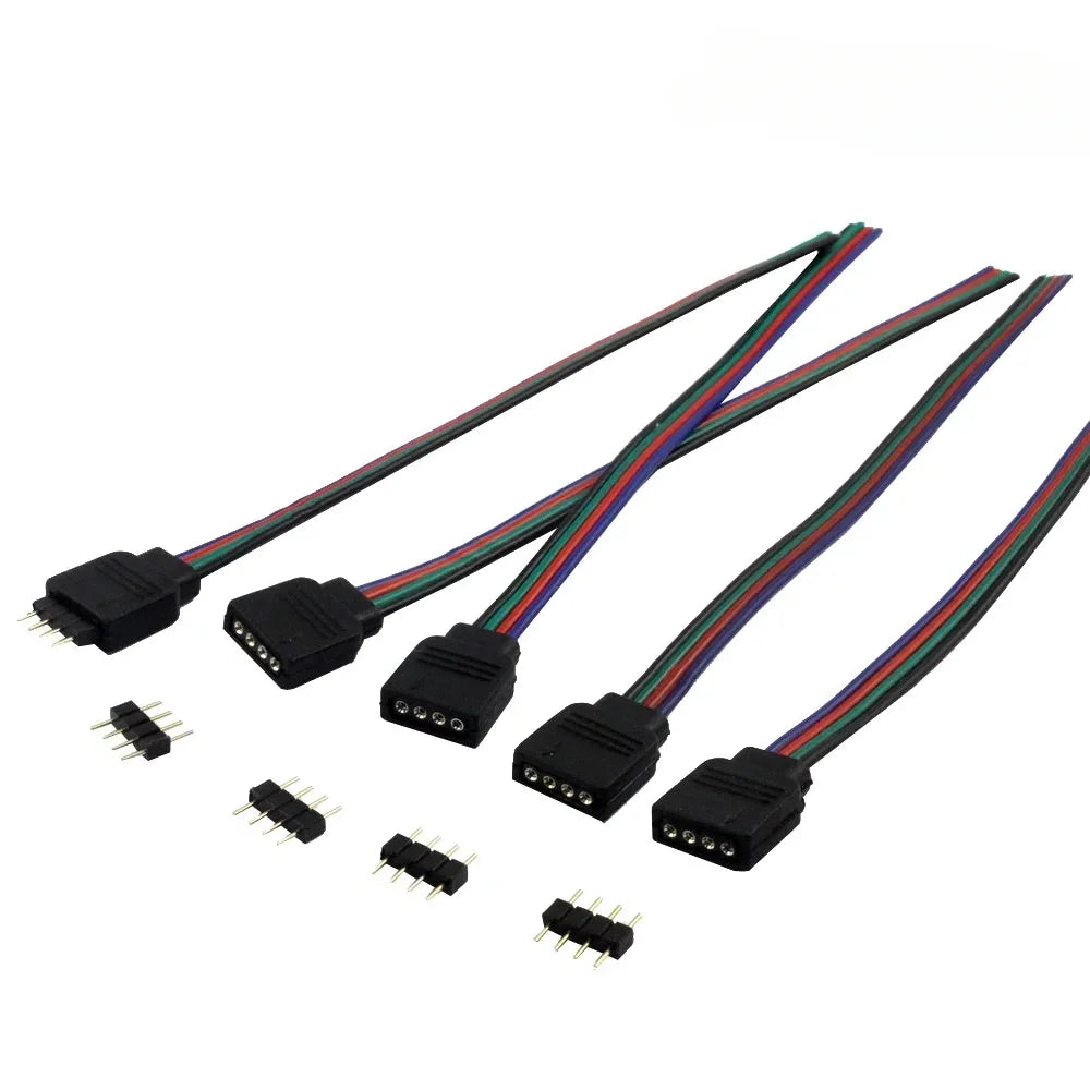 5pcs 15CM 4Pin Connector Cable Male Female No Need Soldering
