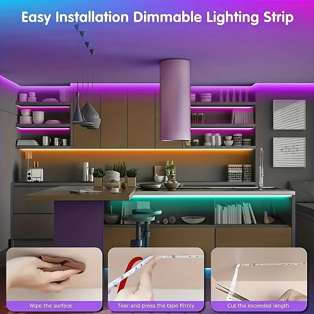 Battery Led Strip Lights RGB Led Strip Flexible Ribbon with 