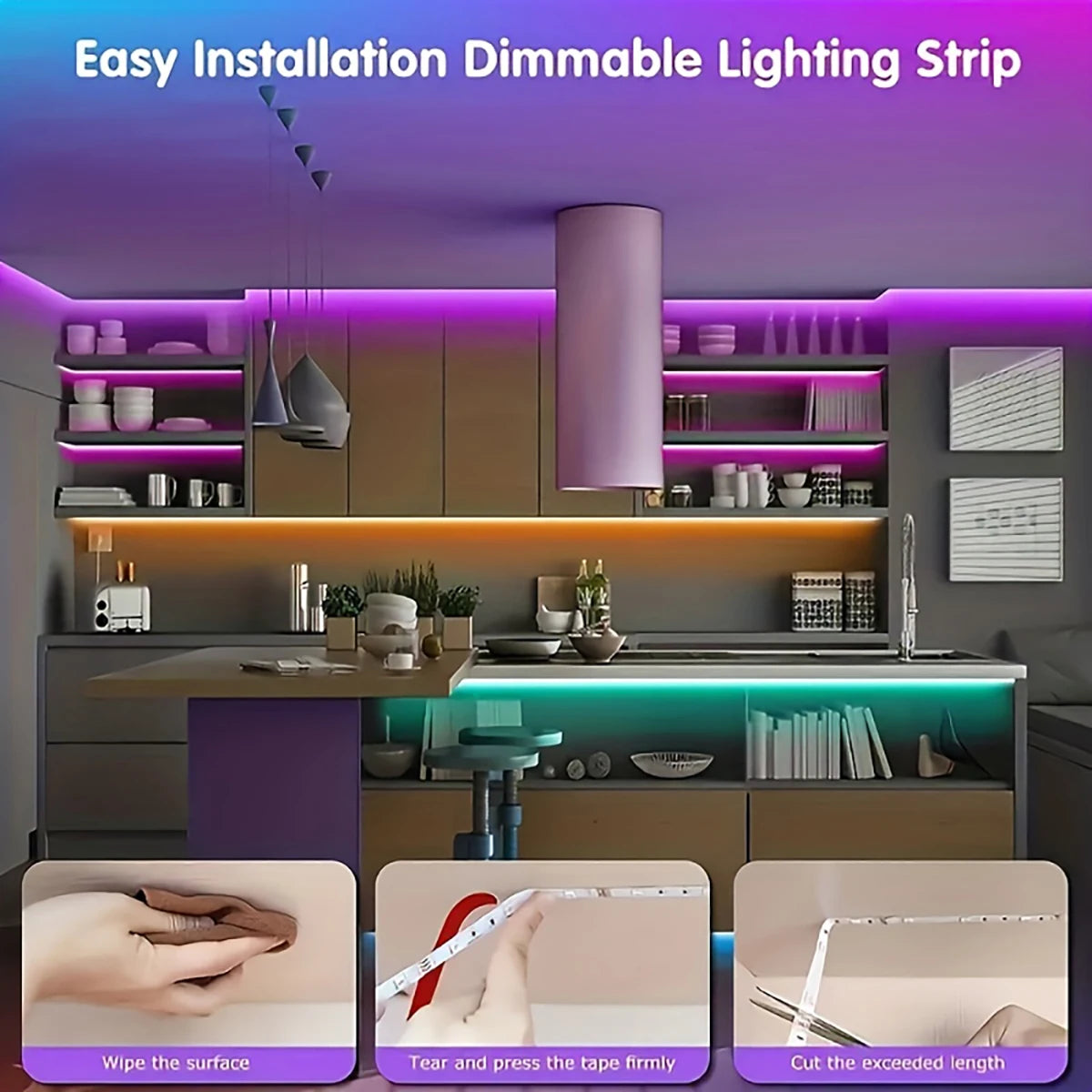 Battery Led Strip Lights RGB Led Strip Flexible Ribbon with 