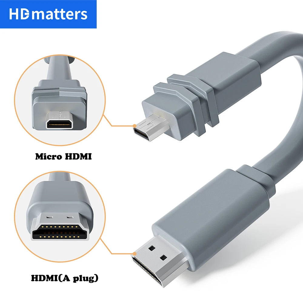 Micro HDMI Cable to HDMI 4K 60Hz Short HDMI to Micro HDMI ad